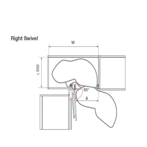 Kích thước kệ góc, mâm xoay Hafele 541.32.672