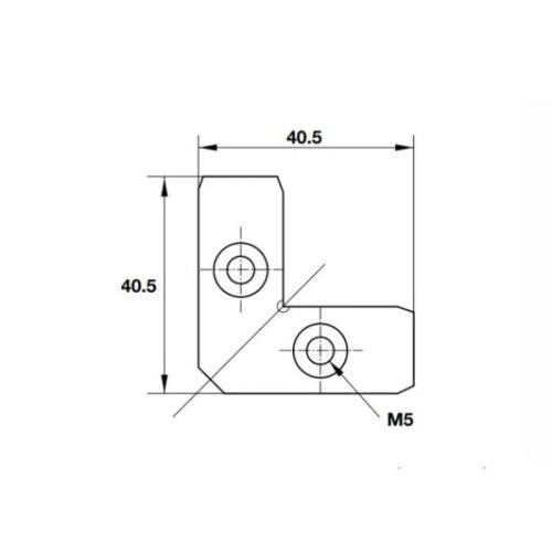 Kích thước Ke nối góc thanh nhôm Alusion Hafele 342.79.784