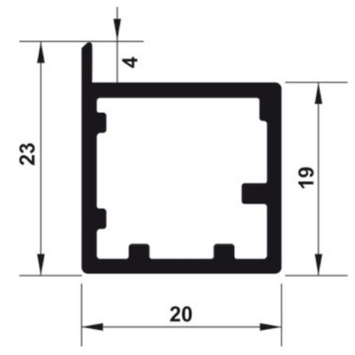 Kích thước Khung nhôm alusion s01 Hafele 563.58.923