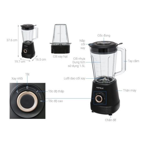 Kích thước Máy xay sinh tố Hafele 535.44.163