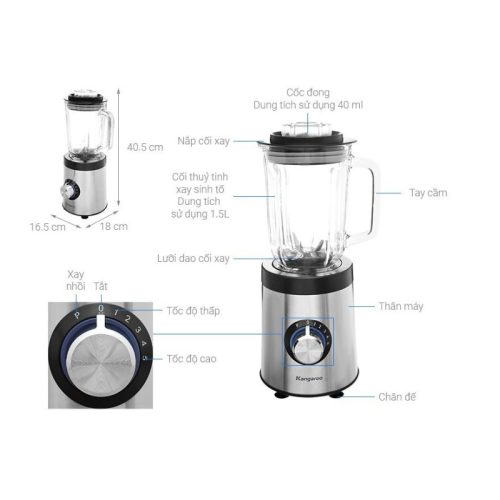 Kích thước Máy xay sinh tố Kangaroo KGBL600X