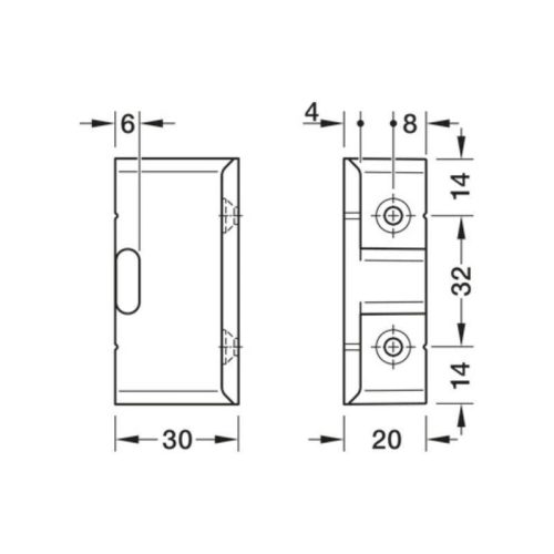 Phụ kiện góc AD30 Hafele 262.51.390 7 Kích thước Phụ kiện góc AD30 bằng nhựa Hafele 262.51.390