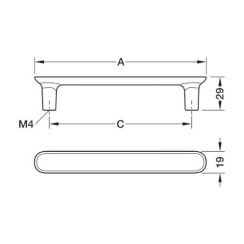 Kích thước tay nắm Hafele 106.70.331
