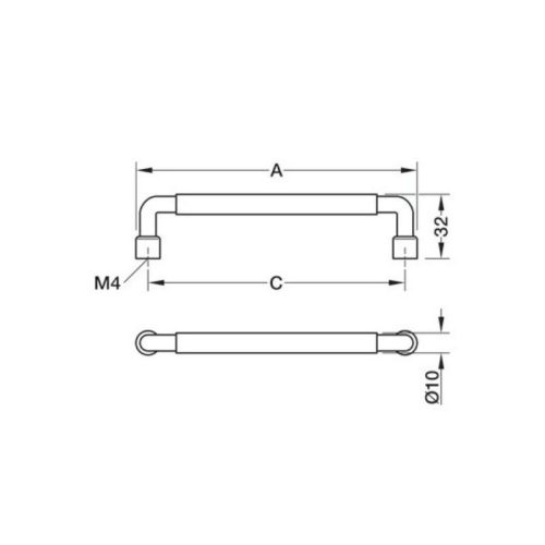 Tay nắm Hafele 106.70.401 5 Kích thước Tay nắm Hafele 106.70.401