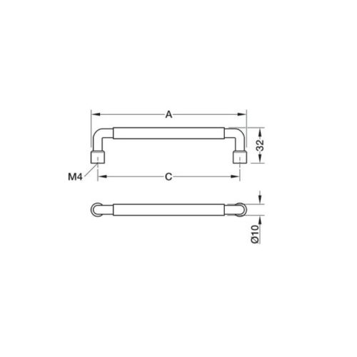 Tay nắm Hafele 106.70.403 5 Kích thước tay nắm Hafele 106.70.403