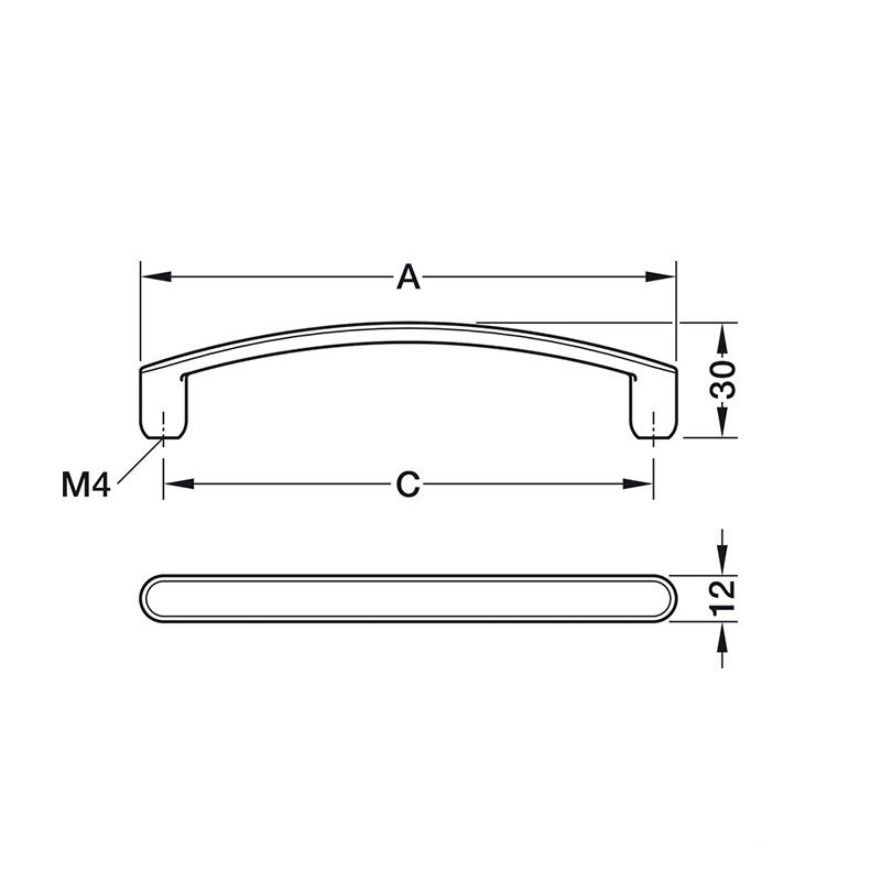 Tay nắm Hafele 106.70.521 5 Kích thước Tay nắm Hafele 106.70.521