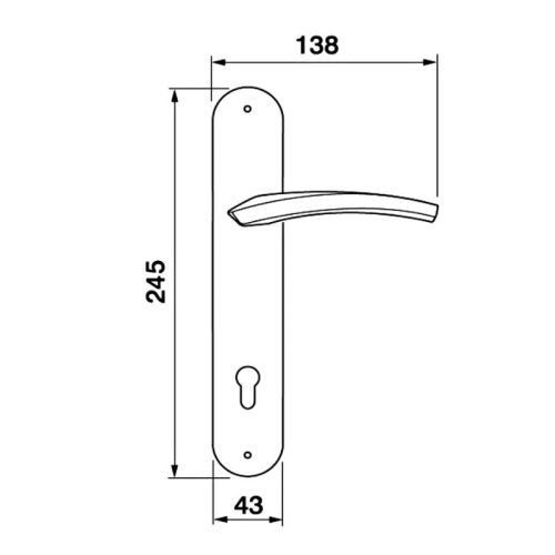 Kích thước Tay nắm Hafele 901.79.057
