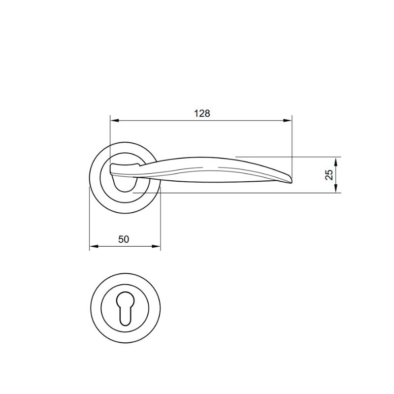 Tay nắm Hafele 901.79.706 5 Kích thước Tay nắm cửa Hafele 901.79.706