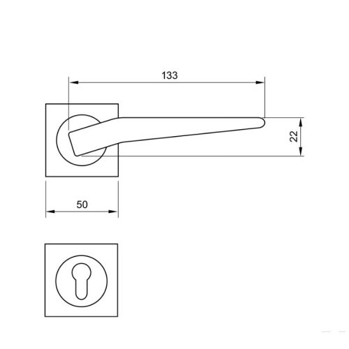 Kích thước Tay nắm Hafele 901.79.731