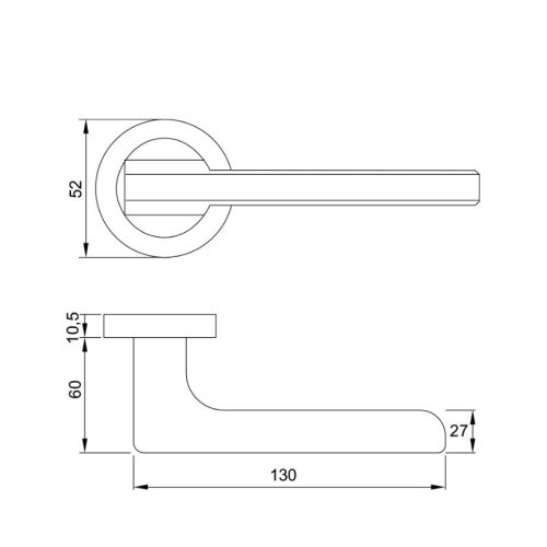 Tay nắm Hafele 901.99.553 cửa phòng 9 Kích thước Tay nắm Hafele 901.99.553