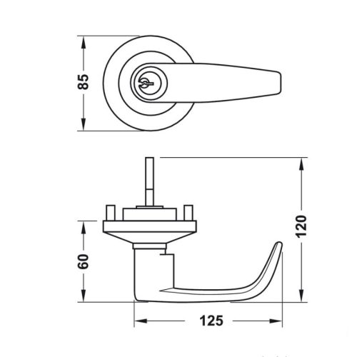 Kích thước Tay nắm Hafele 911.56.055