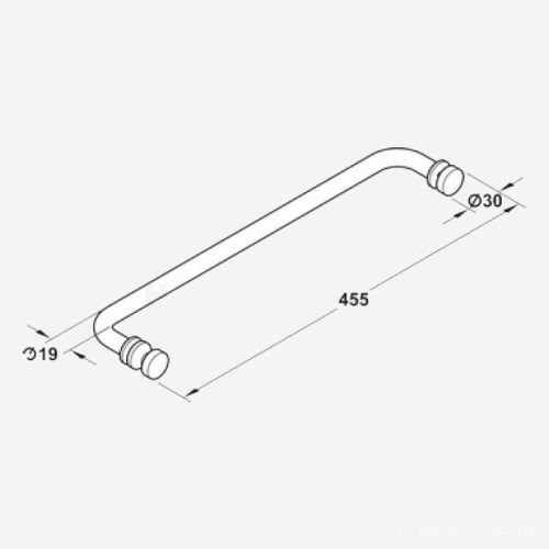 Kích thước Tay nắm Hafele 981.53.282