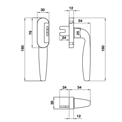Kích thước Tay nắm Hafele HL859 974.31.413