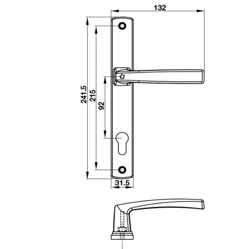 Tay nắm Hafele HL949C-92 905.99.626 7 Kích thước Tay nắm Hafele HL949C-92 905.99.626