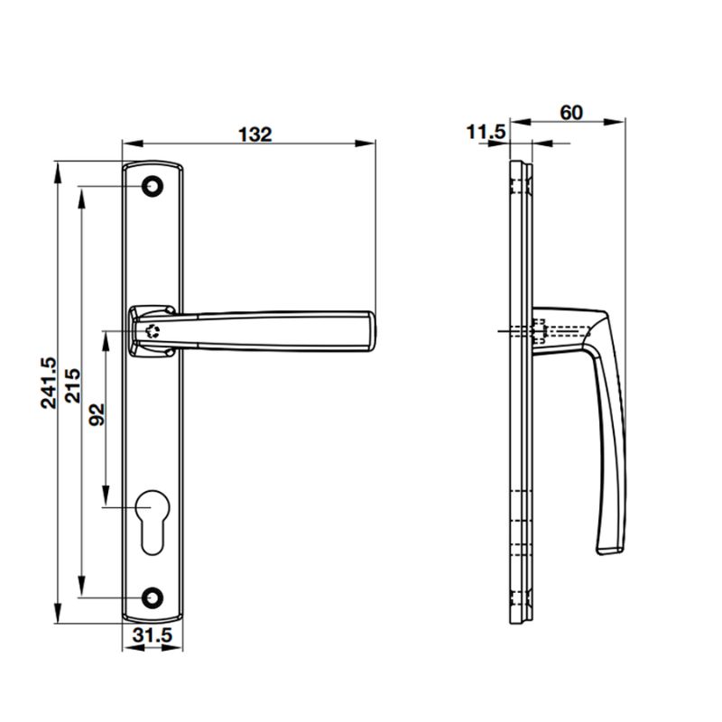 Tay nắm Hafele HL949CD-92 905.99.627 4 Kích thước Tay nắm Hafele HL949CD-92 905.99.627