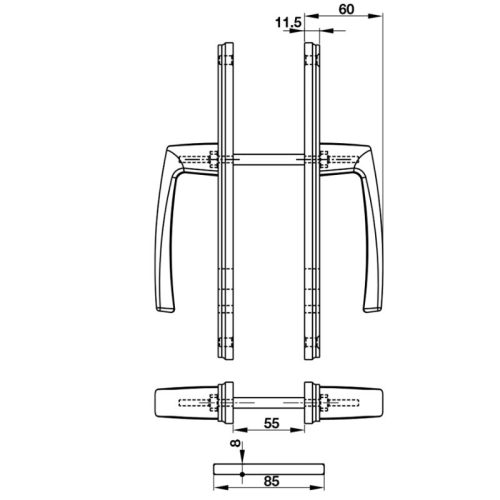Kích thước Tay nắm Hafele HL949CD-92 905.99.629