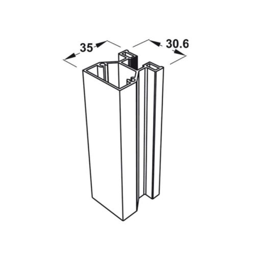 Kích thước Thanh nhôm bên 10 màu bạc 3m Hafele 403.75.328