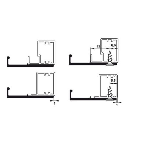 Kích thước Thanh nhôm tay nắm H01 Hafele 563.58.913