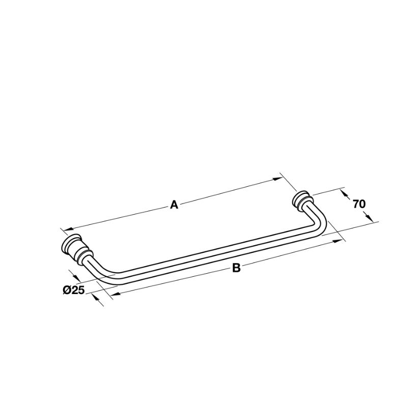 Tay nắm phòng tắm kính 500mm Hafele 903.12.373 5 Kích thước tay nắm phòng tắm kính 500mm Hafele 903.12.373