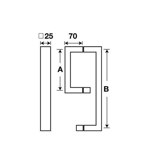 Tay nắm phòng tắm kính CC 450 x 550mm Hafele 903.02.252 5 Kích thước tay nắm phòng tắm kính C/C 450 x 550mm Hafele 903.02.252