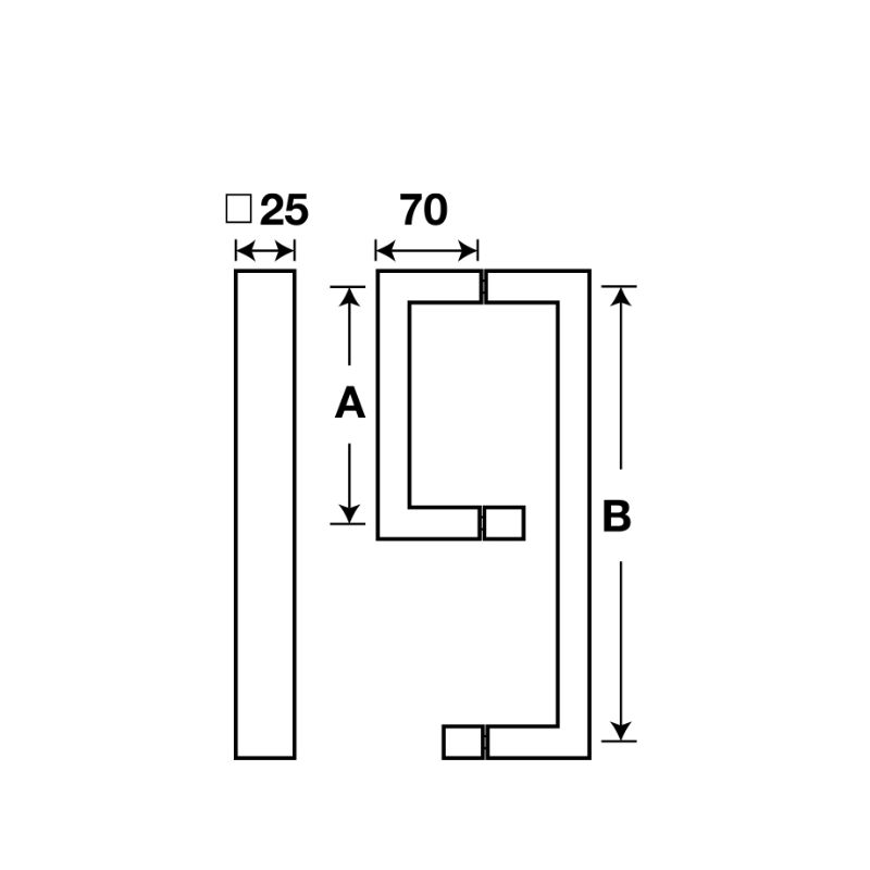Tay nắm phòng tắm kính C/C 300 x 500mm Hafele 903.02.251 4 Kích thước tay nắm phòng tắm kính C/C 300 x 500mm Hafele 903.02.251