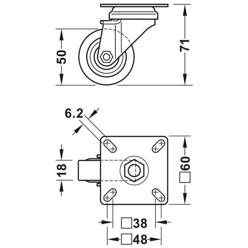 Bánh xe nội thất Hafele 663.06.910 5 Lắp đặt bánh xe nội thất Hafele 663.06.910