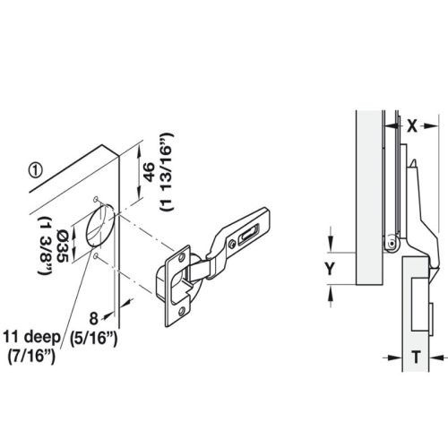 Bản lề tủ Hafele 408.24.020 8 Lắp đặt bản lề tủ Hafele 408.24.020