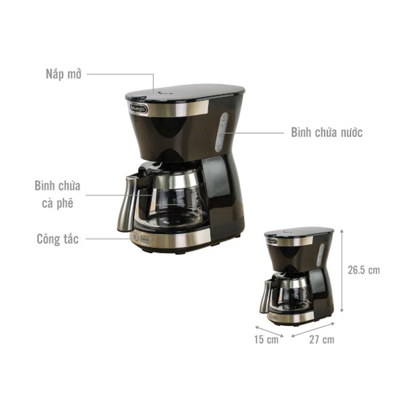 Máy pha cà phê Delonghi ICM12011.BK 6 Thông số máy pha cà phê Delonghi ICM12011.BK
