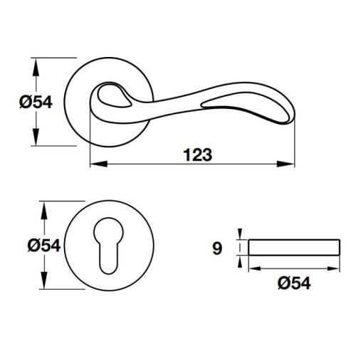 Thông số Tay khóa cửa Hafele 903.99.588