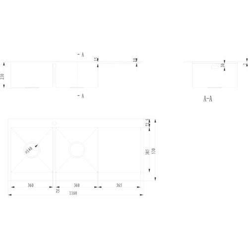 Kích thước chậu rửa bát Nobinox LIKEN NL749