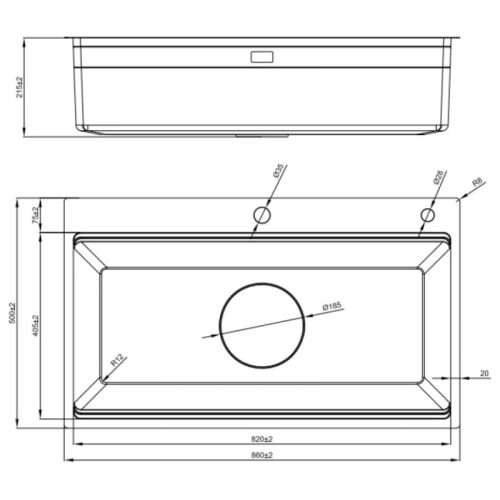 Kích thước chậu rửa bát Nobinox LIRA NJ564D