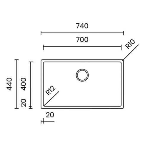 Kích thước chậu rửa bát Nobinox PURA NT670U