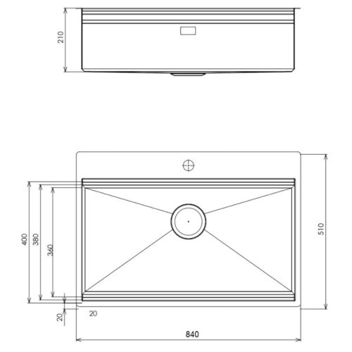 Kích thước chậu rửa bát Nobinox STEP NT685T