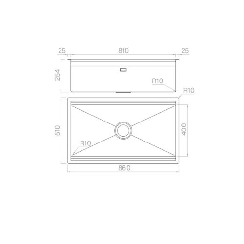 Kích thước chậu rửa bát Nobinox TITANIUM NA885U