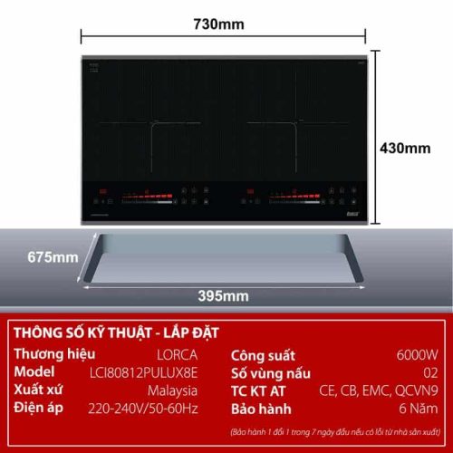 Bếp từ đôi Lorca LCI 80812 PULUX8E 9 thong so bep tu doi lorca lci 80812 pulux8e