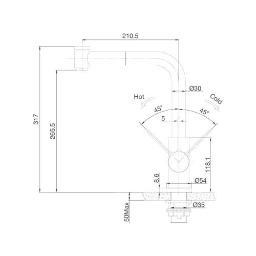 thong so voi rua chen malloca luxsteel k066po