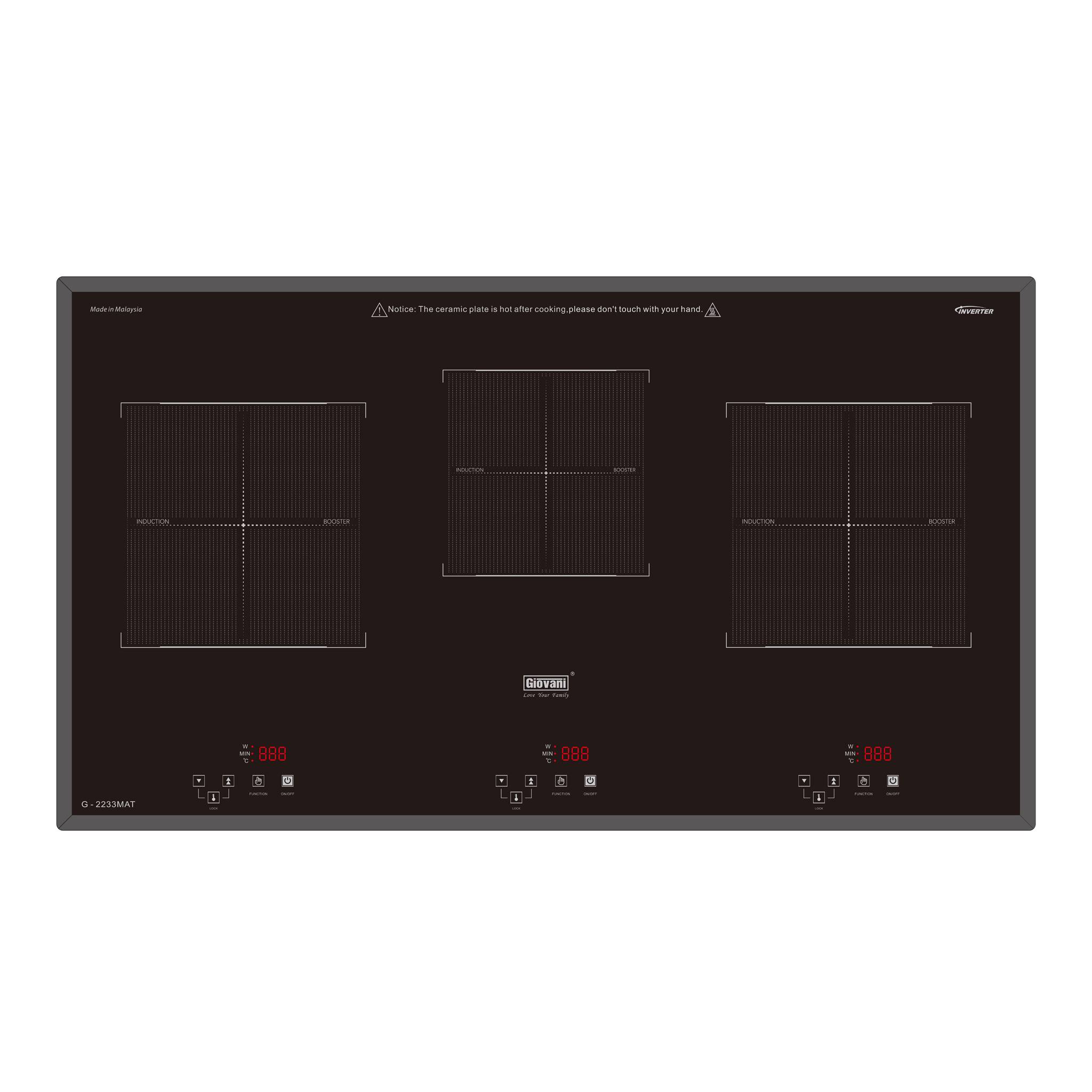 Bếp 3 từ Giovani G-2233 MAT 3 Bếp 3 từ Giovani G-2233 MAT