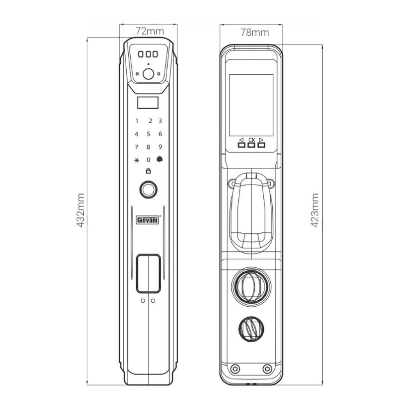 Khóa vân tay thông minh GIOVANI GSL-G515C 6 Khóa vân tay thông minh GIOVANI GSL-G515C - Ảnh 4