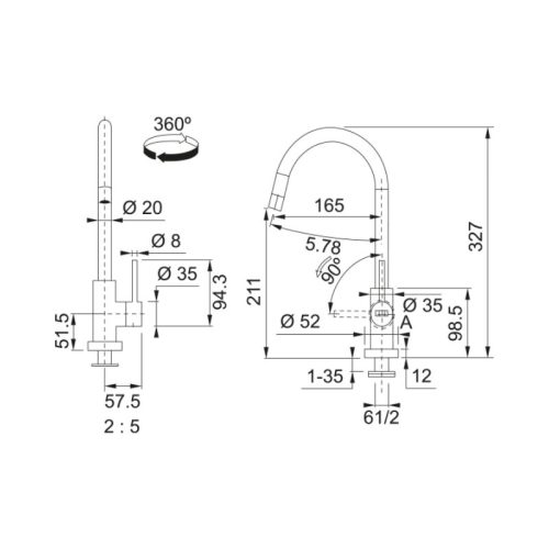 Vòi nước lạnh Franke CT905C Cold Water Tap 5 anh voi nuoc lanh franke ct905c cold water tap