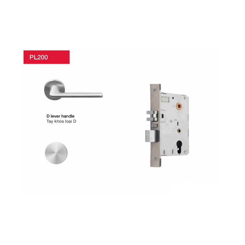 Khóa Hafele tay D màu inox mở trái PL200 912.20.100 3 Khóa Hafele tay D màu inox mở trái PL200 912.20.100