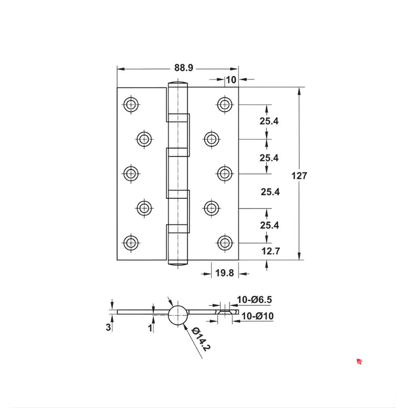 Bản lề lá DIY Hafele 489.05.025 127x89x3mm-4BB SSS 4 Bản lề lá DIY Hafele 489.05.025 127x89x3mm-4BB SSS - Ảnh 2
