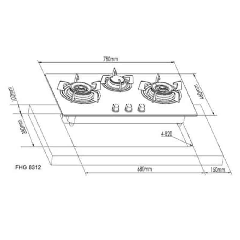 Bếp gas âm tủ FRANKE FHG8312 5 Bếp gas âm tủ FRANKE FHG8312 - Ảnh 3