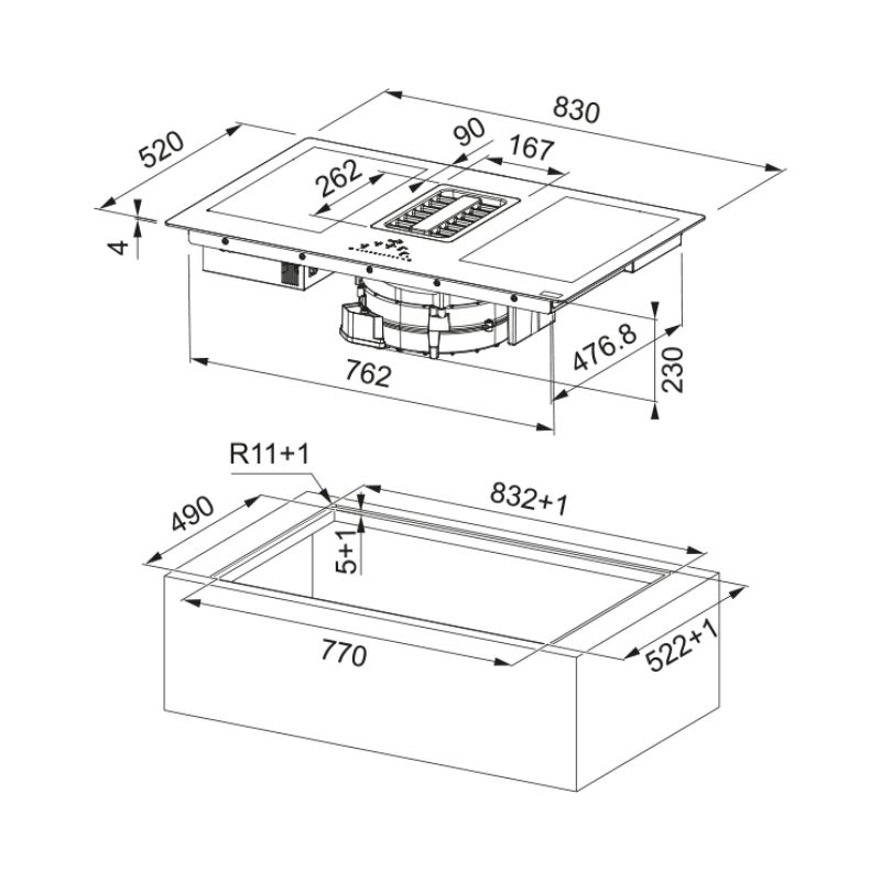 Bếp từ kết hợp hút mùi âm bàn Franke FMA 839 HI 6 Bếp từ kết hợp hút mùi âm bàn Franke FMA 839 HI - Ảnh 4