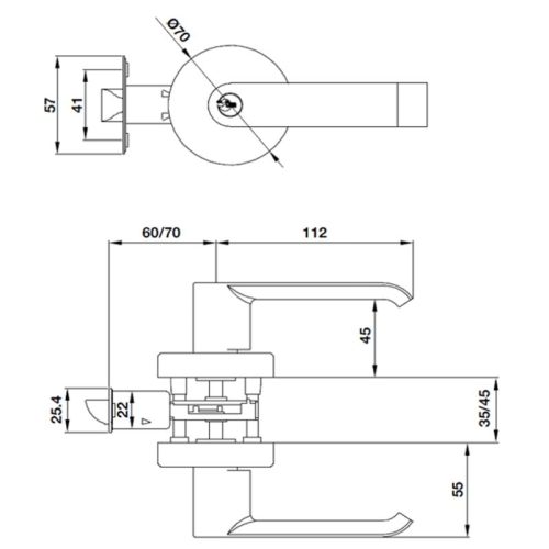 Bộ khóa tay nắm cửa toilet Hafele 499.63.971 5 kich thuoc bo khoa tay nam cua toilet hafele 499.63.971