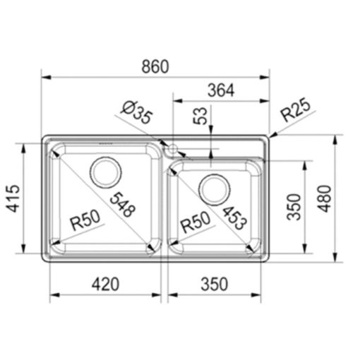 Chậu rửa bát Franke BCX 620-42/35 101.0469.275 5 kich thuoc chau rua bat franke bcx 620 42 35 101 0469 275