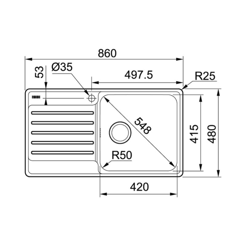 Chậu rửa inox 1 hố FRANKE BCX 611-86 LHD 4 Chậu rửa inox 1 hố FRANKE BCX 611-86 LHD - Ảnh 2