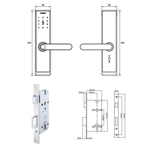 Khóa điện tử Hafele Alpha AL2501B 499.21.232 9 kich thuoc khoa dien tu hafele alpha al2501b 499 21 232