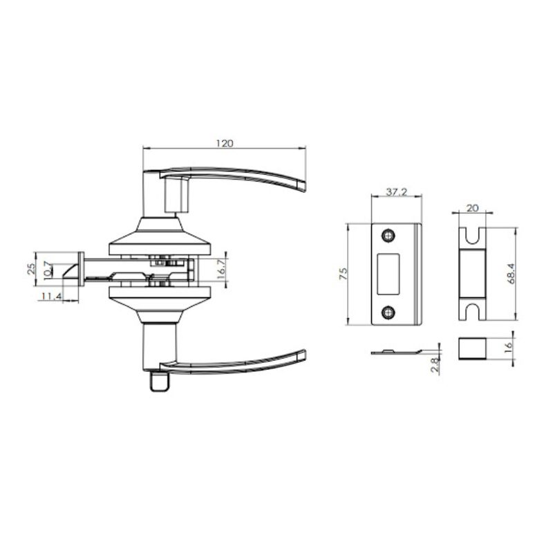 Khóa tay nắm gạt Hafele DIY 489.10.820 4 Khóa tay nắm gạt Hafele DIY 489.10.820 - Ảnh 2