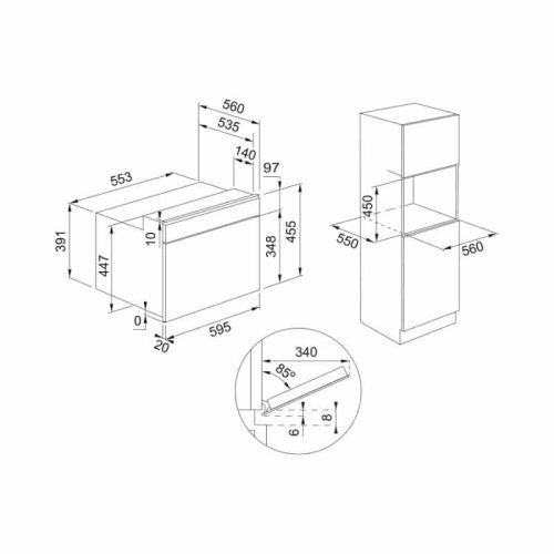 Lò vi sóng kết hợp nướng âm tủ FSM 45 MW XS 9 kich thuoc lo vi song ket hop nuong am tu fsm 45 mw xs