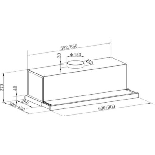 Máy hút mùi âm tủ Franke CXW-200-FPG605SA 5 kich thuoc may hut mui am tu franke cxw 200 fpg605sa